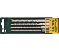 KRAFTOOL 4 шт: ⌀ 5-6-8-10 мм, SDS-Plus, набор буров по бетону 29320-H4