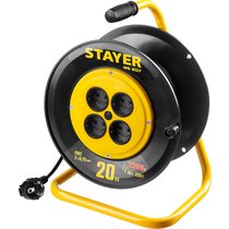 STAYER 20 м, 1300Вт, ПВС 2x0,75 удлинитель на катушке MS 207 55073-20_z01