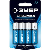 ЗУБР AA, 4 шт., батарейка щелочная Turbo-MAX 59206-4C_z01