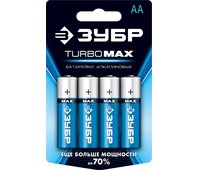 ЗУБР AA, 4 шт., батарейка щелочная Turbo-MAX 59206-4C_z01