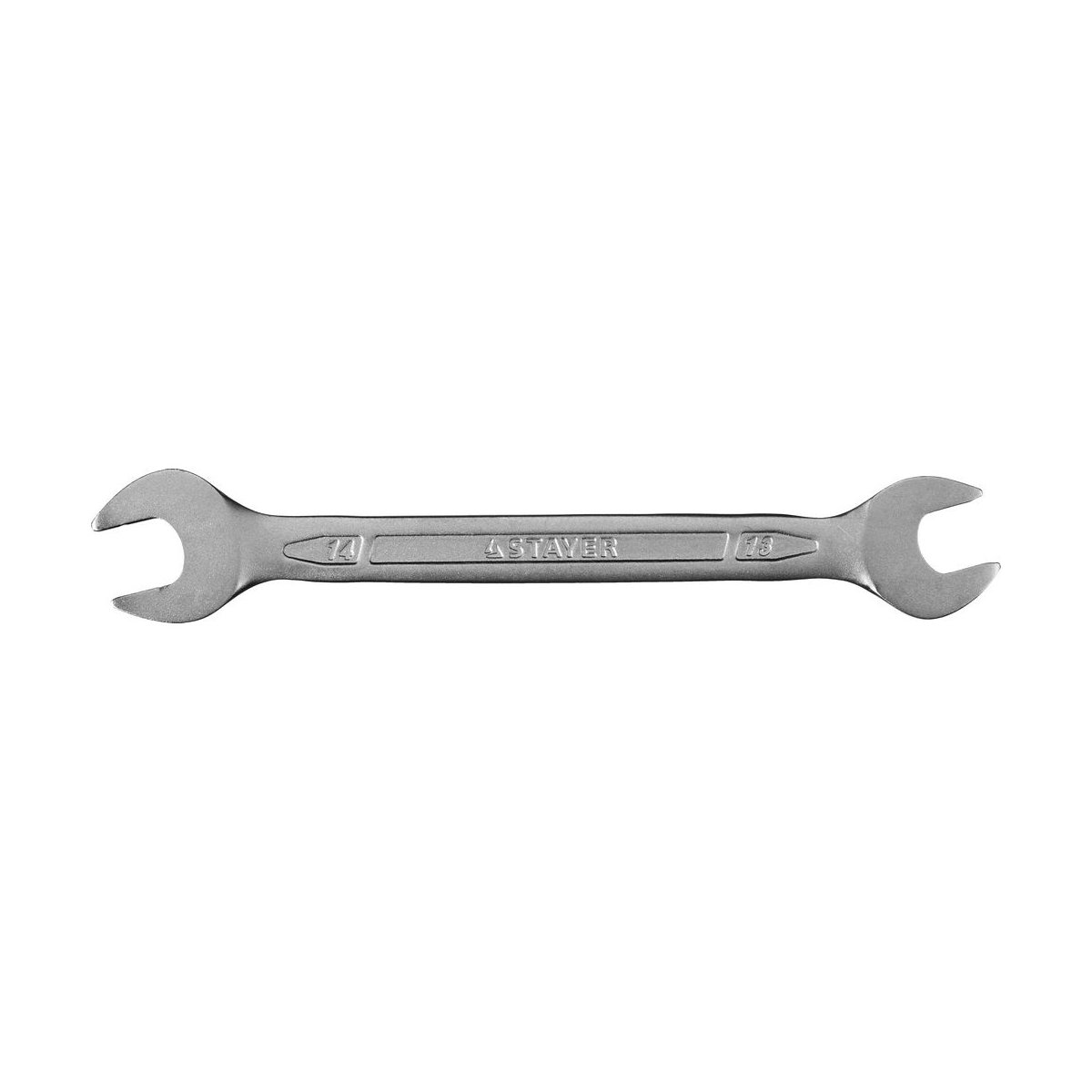 STAYER 13х14 мм, Cr-V сталь, хромированный, гаечный ключ рожковый 27035-13-14
