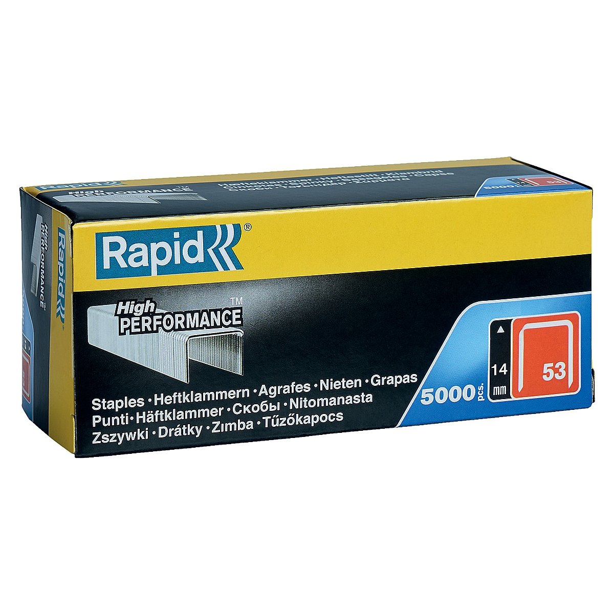 RAPID тип 53 (A / 10 / JT21), 14 мм, 5000 шт., супертвердые, профессиональные, тонкие скобы 11860410