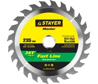 STAYER ⌀ 235 x 30 мм, 24T, диск пильный по дереву 3680-235-30-24