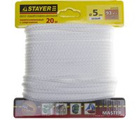 STAYER 20 м, 5 мм, полипропиленовый, вязанный, с сердечником, белый, шнур хозяйственно-бытовой 5041