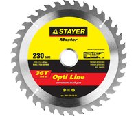 STAYER ⌀ 230 x 30 мм, 36T, диск пильный по дереву 3681-230-30-36