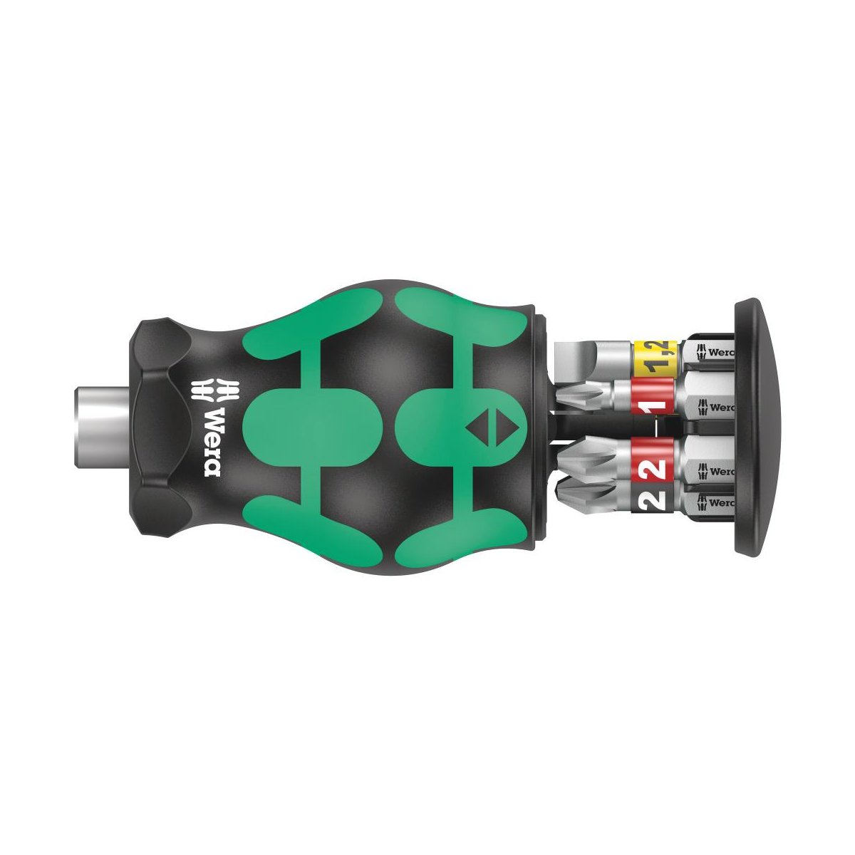 Kraftform Kompakt Stubby Magazin 2 короткая Отвёртка-битодержатель с битами, магнит, 6 пр., SL: 0.8x5.5/1.2x6.5, PH 1/2, PZ 1/2