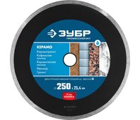 ЗУБР ⌀ 250х25.4 мм, алмазный, сплошной, диск отрезной КЕРАМО 36655-250_z02 Профессионал