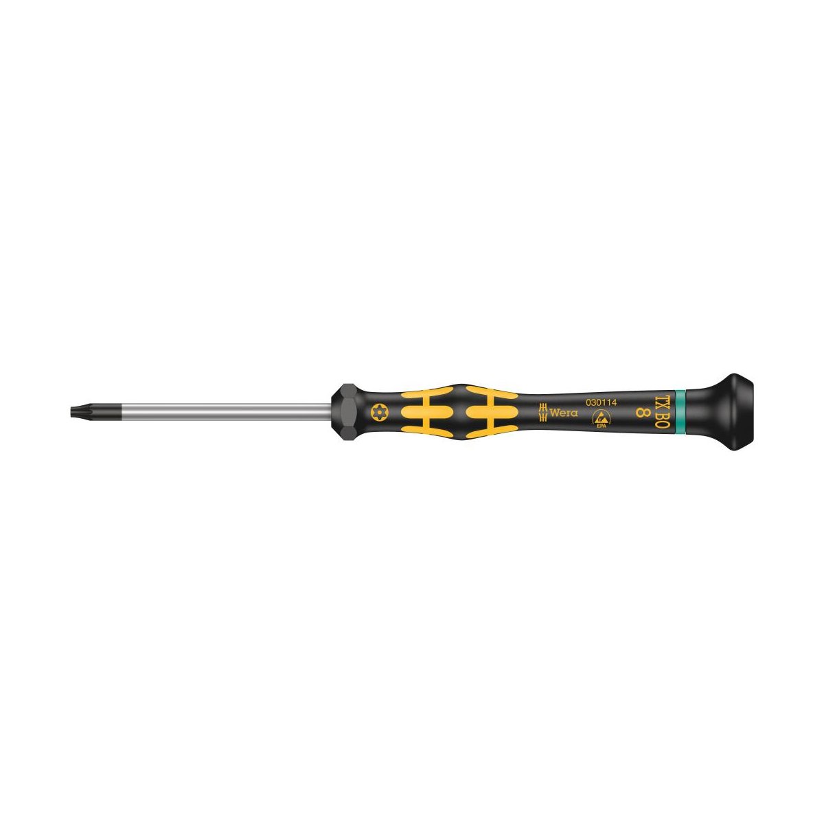 1567 TORX® BO ESD Kraftform Micro Отвёртка антистатическая прецизионная, TX 8 x 60 мм, с отверстием