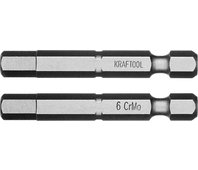 KRAFTOOL HEX6, 50 мм, 2 шт., кованые профессиональные биты X-DRIVE 26127-6-50-2