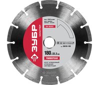ЗУБР ⌀ 22.2х180мм, алмазный, сегментный, круг отрезной для УШМ 36610-180