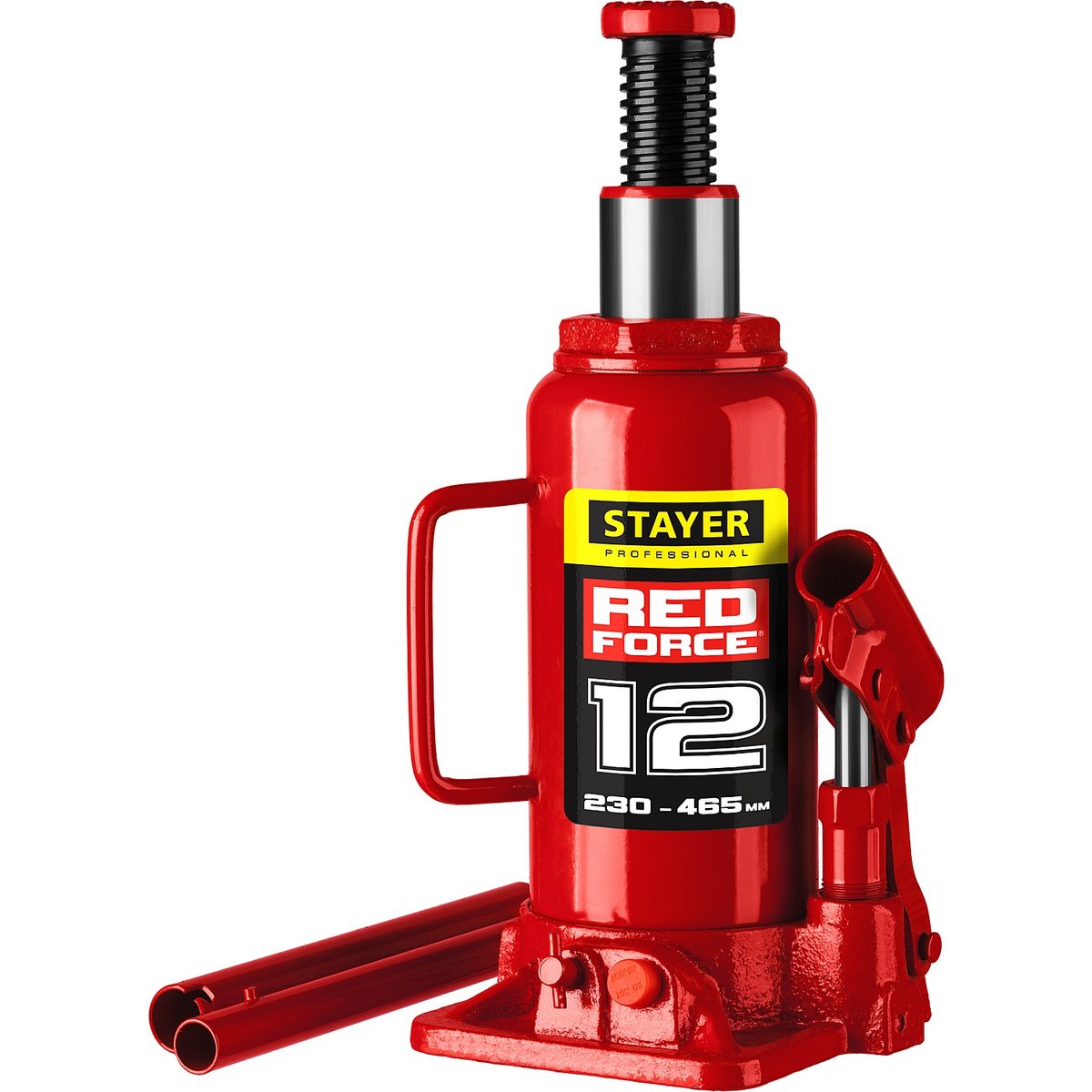 STAYER 12 т, 230-465 мм, домкрат бутылочный гидравлический RED FORCE 43160-12_z01