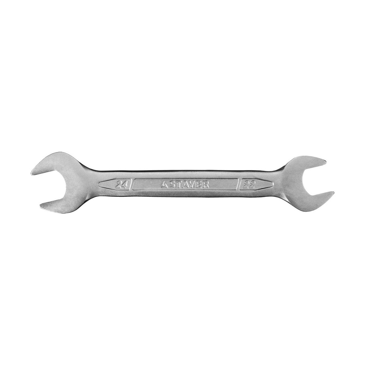 STAYER 22х24 мм, Cr-V сталь, хромированный, гаечный ключ рожковый 27035-22-24