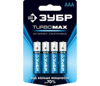 ЗУБР AAA, 4 шт., батарейка щелочная Turbo-MAX 59203-4C_z01