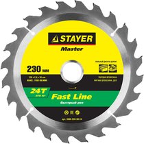 STAYER ⌀ 230 x 30 мм, 24T, диск пильный по дереву 3680-230-30-24