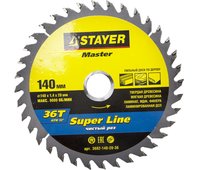 STAYER ⌀ 140 x 20 мм, 36T, диск пильный по дереву 3682-140-20-36