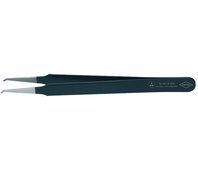 Пинцет прецизионный позиционный SMD ESD для микроэлектроники, нерж, 120 мм, гладкие губки 45°