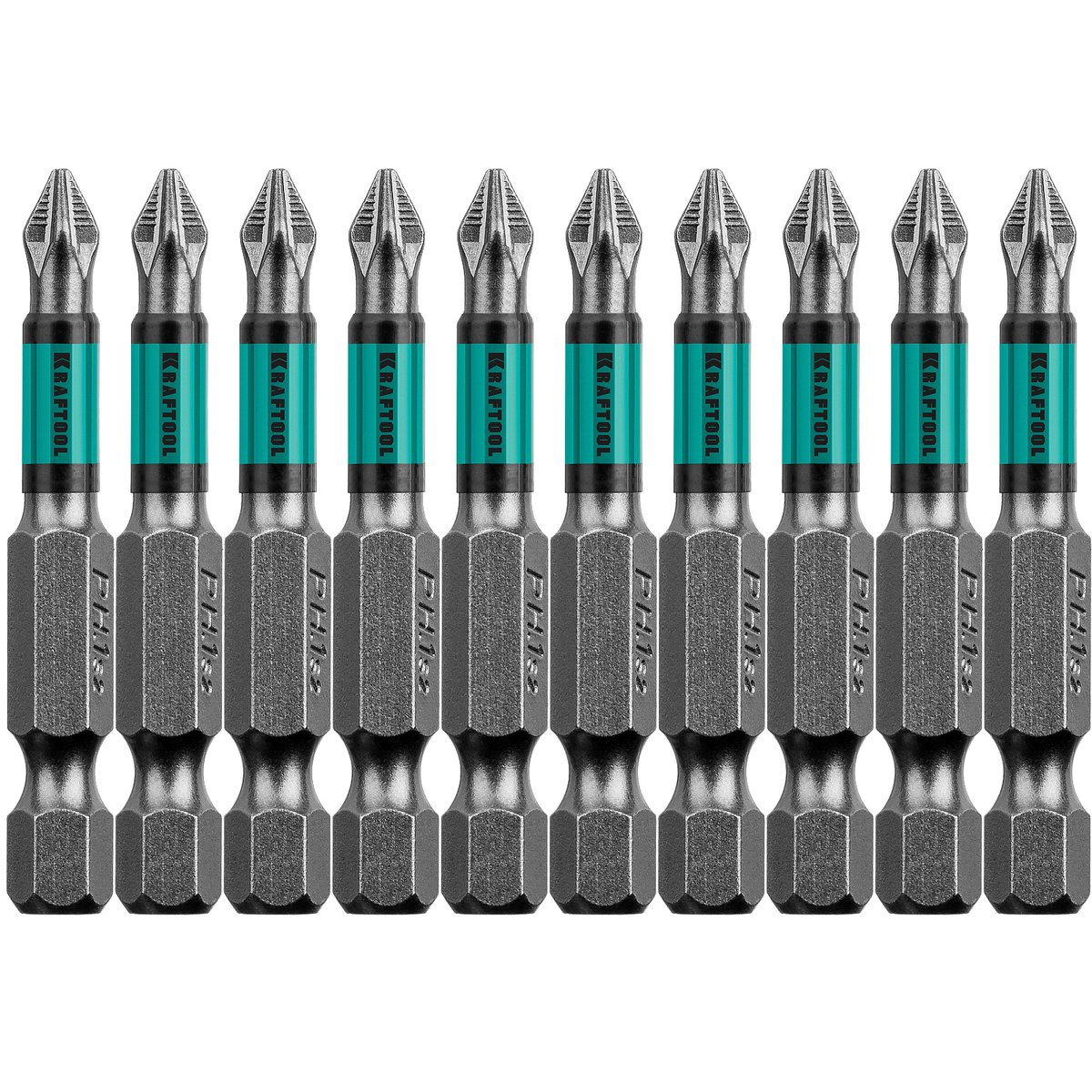 KRAFTOOL PH1, 50 мм, 10 шт., Cr-Mo сталь, набор бит Optimum Line 26122-1-50-10