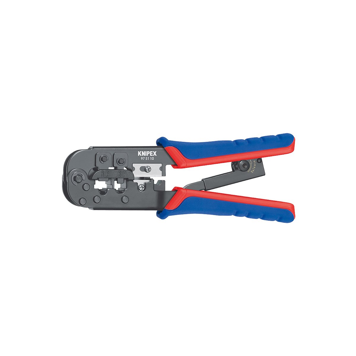 Пресс-клещи для штекеров RJ, 2 гнезда, RJ 11/12 (6-pin), RJ 45 (8-pin), 190 мм, SB
