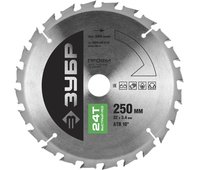 ЗУБР ⌀ 250 x 32 мм, 24T, диск пильный по дереву 36850-250-32-24 Профессионал
