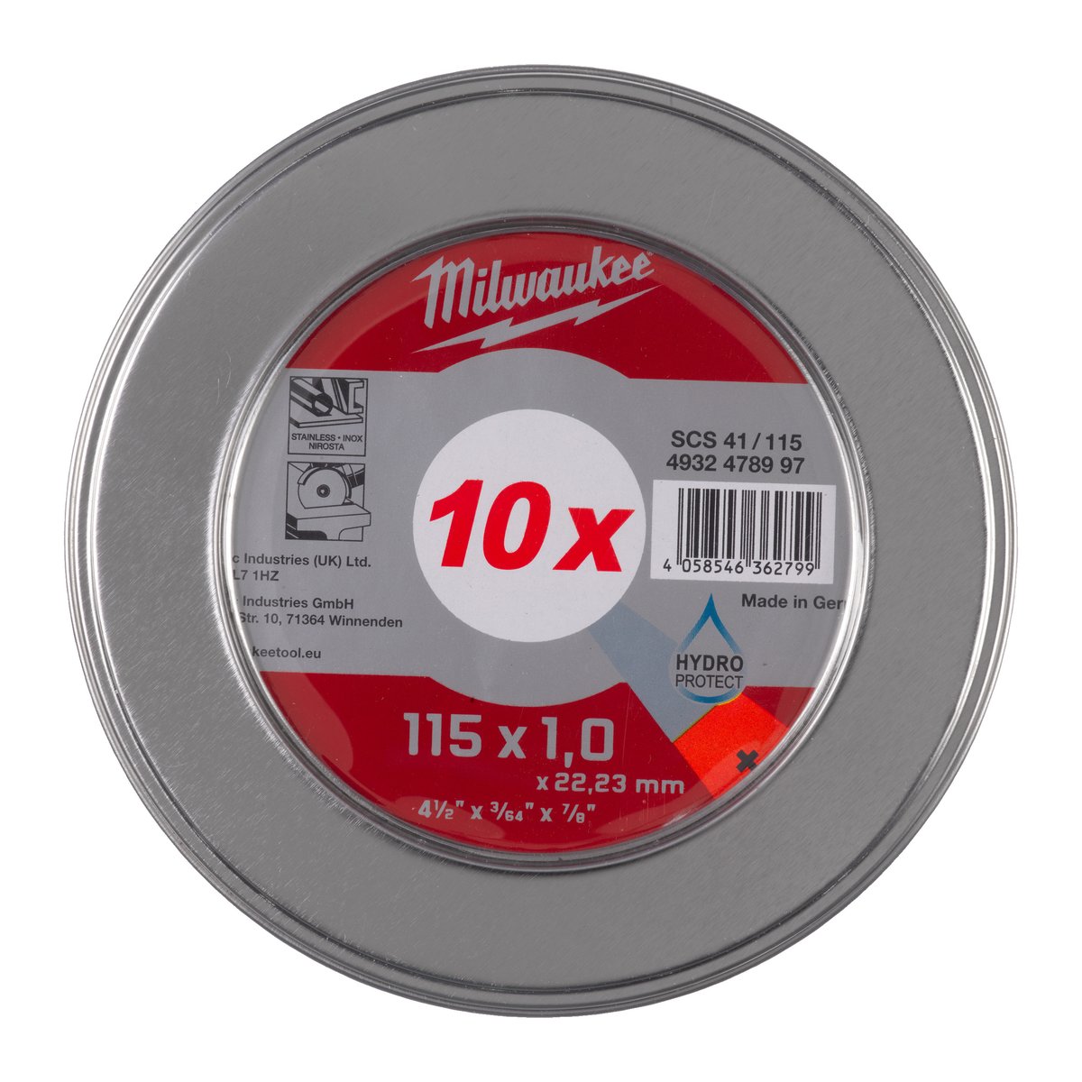 Отрезной диск SCS 41/115x1 PRO+ 10шт в металлическом боксе
