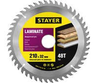 STAYER ⌀ 210 x 32 мм, 48 T, пильный диск по ламинату 3684-210-32-48