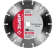 ЗУБР ⌀ 22.2х200мм, алмазный, сегментный, круг отрезной для УШМ 36610-200