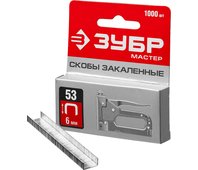 ЗУБР скобы тип 53, 6 мм, скобы закаленные 31625-06 МАСТЕР