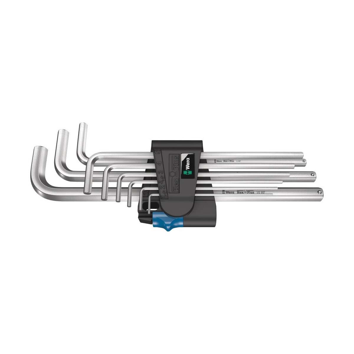 950/9 L Hex-Plus HF 1 Набор Г-образных ключей, хром, с фиксацией, 9 пр., 1.5/2/2.5/3/4/5/6/8/10 мм