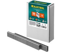 KRAFTOOL скобы тип 55, 15 мм, скобы для степлера узкие 31789-15