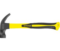 STAYER 450 г, молоток-гвоздодер кованый с магнитом Fiberglass-M 2027-450