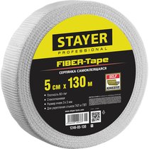 STAYER 5 см х 130 м, 3х3 мм, сетка стеклотканевая самоклеящаяся FIBER-Tape 1246-05-130_z01