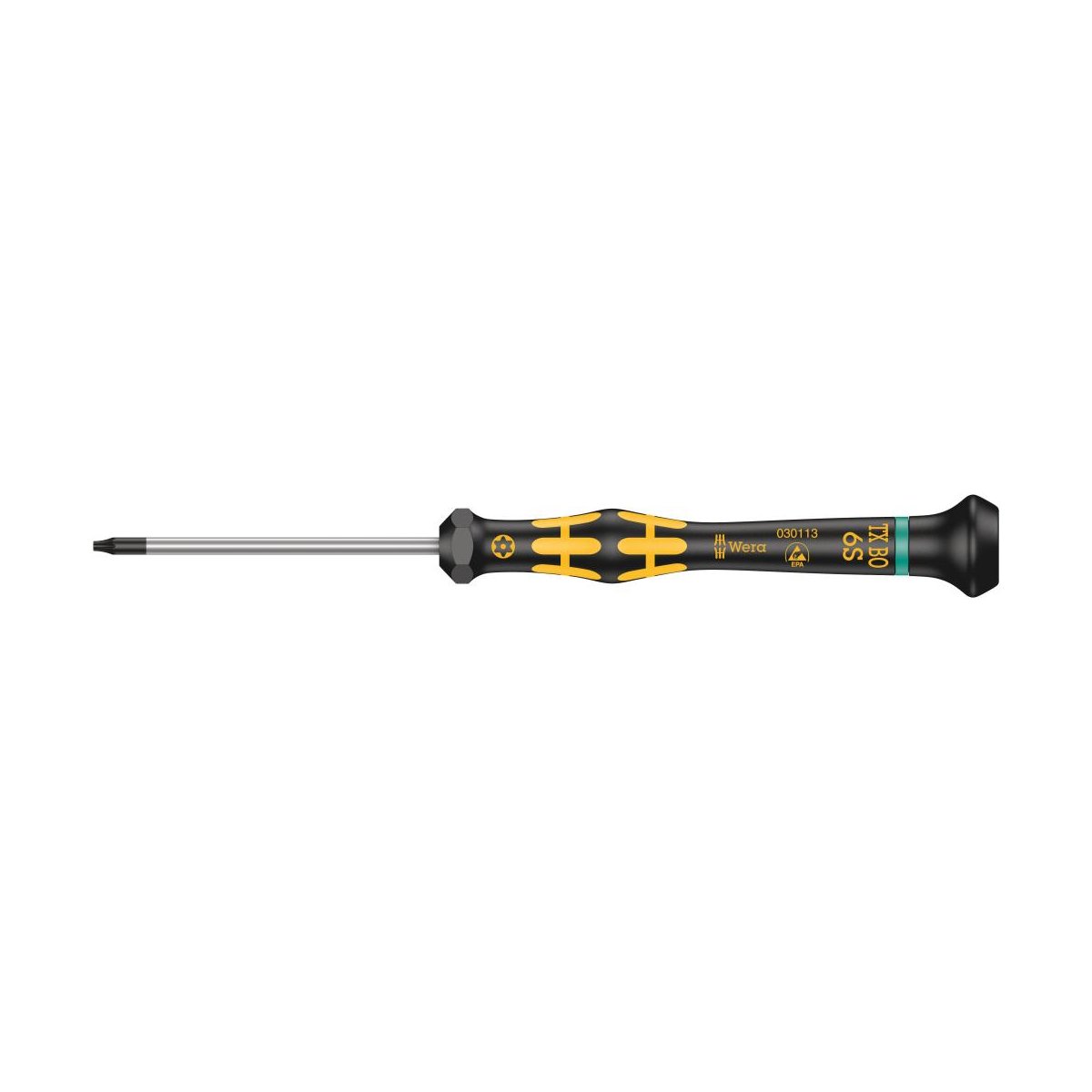 1567 TORX® BO ESD Kraftform Micro Отвёртка антистатическая прецизионная, TX 6 x 60 мм, с отверстием