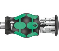 Kraftform Kompakt Stubby Magazin 5 короткая Отвёртка-битодержатель с битами, магнит, 6 пр., SL 1.0x5.5/1.2x6.5; PH 1/2; Roberston: # 1/# 2