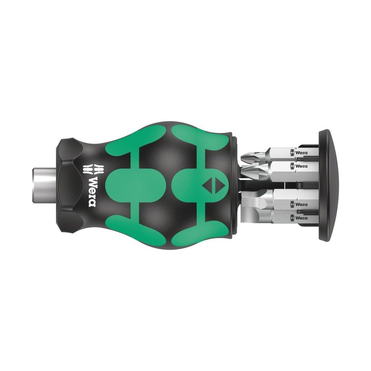 Kraftform Kompakt Stubby Magazin 5 короткая Отвёртка-битодержатель с битами, магнит, 6 пр., SL 1.0x5.5/1.2x6.5; PH 1/2; Roberston: # 1/# 2