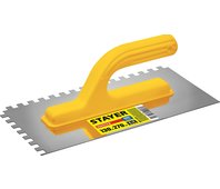 STAYER 120x280 мм, 8х8 мм, стальная, пластмассовая ручка, гладилка штукатурная 08012-08