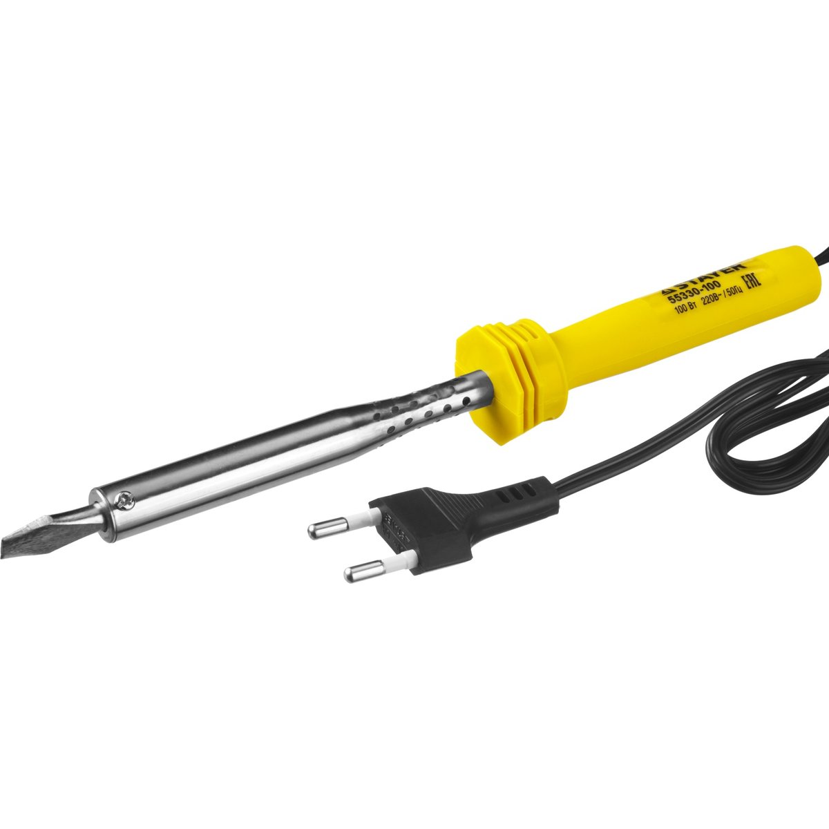 STAYER 100 Вт, 220 В, клин, пластиковая рукоятка, электропаяльник 55330-100