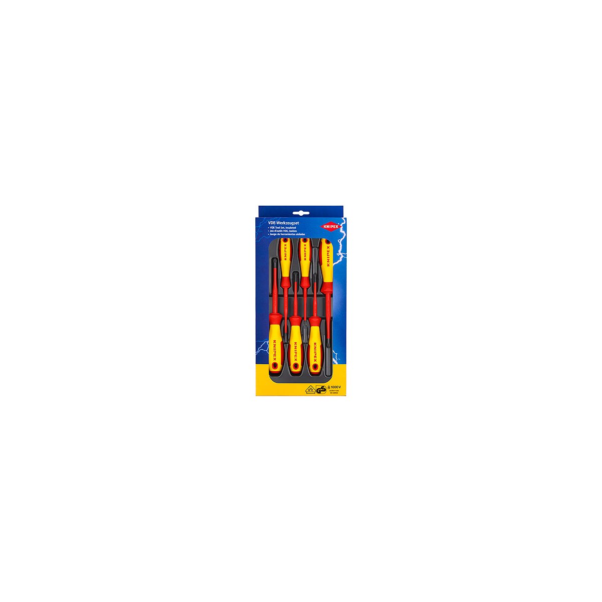 Набор отвёрток VDE диэлектрических, c узким концом, 6 пр., SL2.5/4.0, PH1/2, PZ1/2