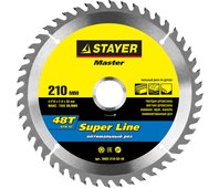 STAYER ⌀ 210 x 30 мм, 48T, диск пильный по дереву 3682-210-30-48