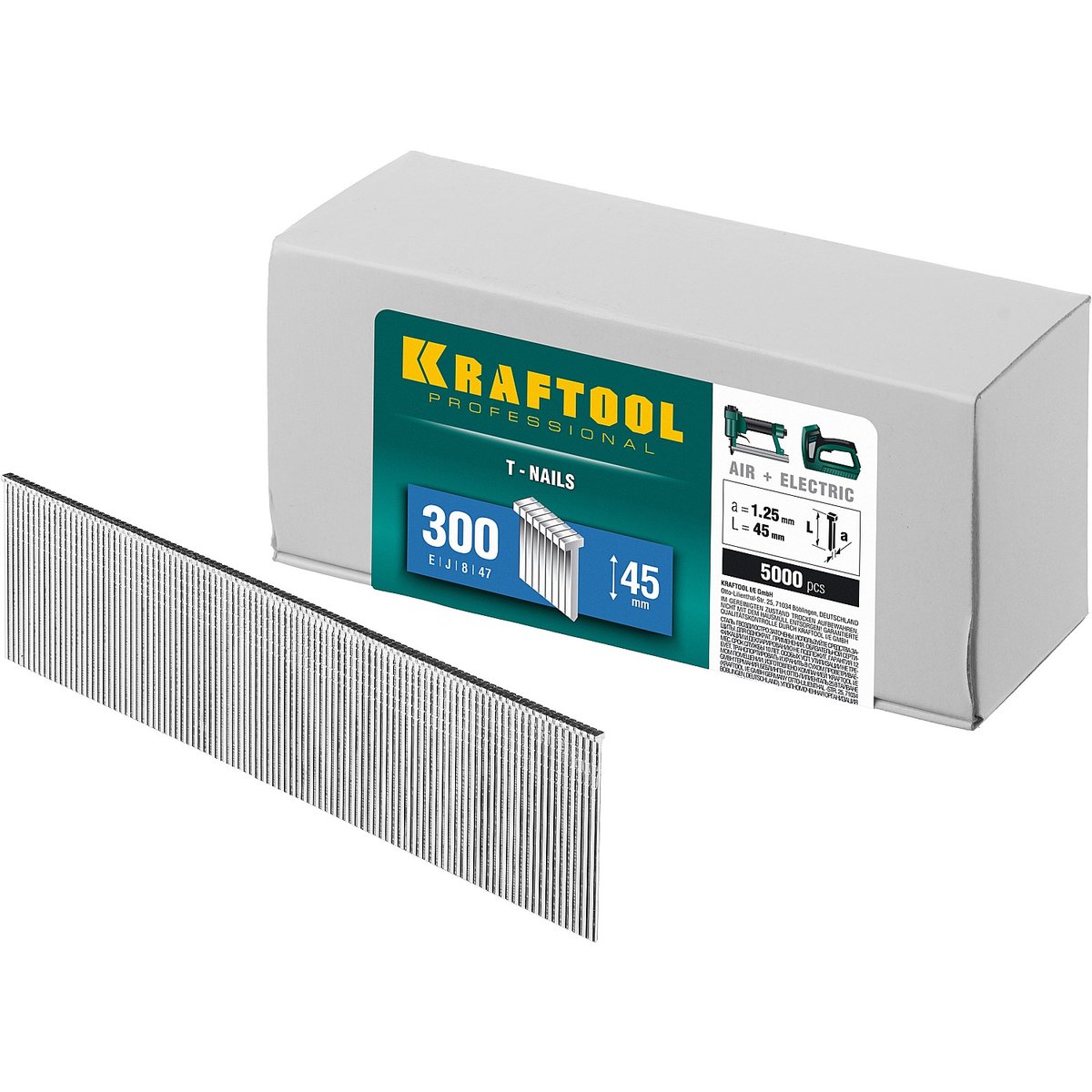 KRAFTOOL гвозди тип 300, 45 мм, гвозди для нейлера 31785-45