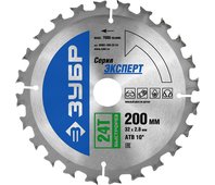 ЗУБР ⌀ 200 x 32 мм, 24T, диск пильный по дереву "Быстрый рез" 36901-200-32-24