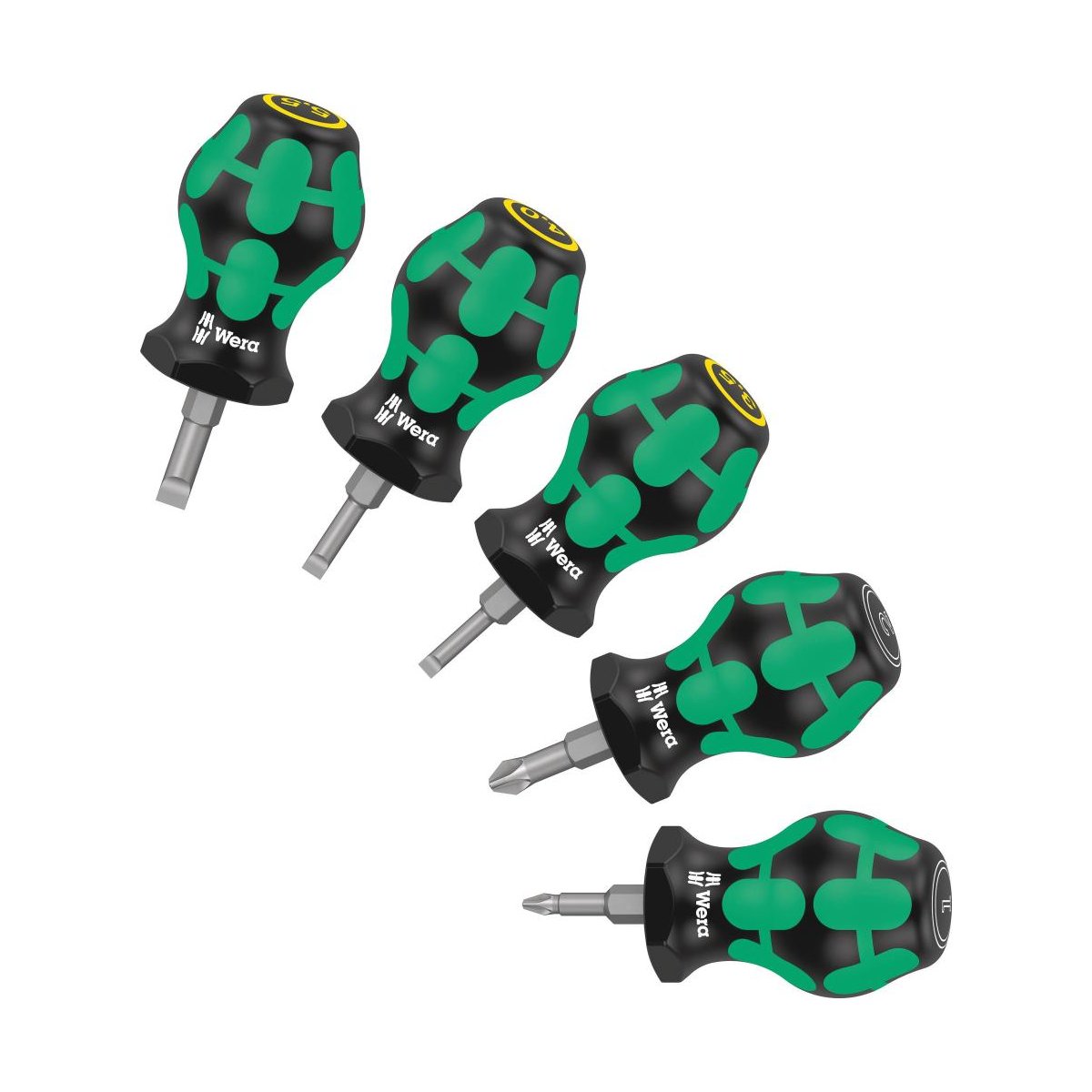 Stubby Set 2 Kraftform набор коротких отвёрток, 5 пр., SL 0.6x3.5x24.5/0.8x4.0x24.5/1.0x5.5x24.5, PZ 1x25/2x25