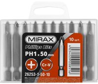 MIRAX PH1, 50 мм, 10 шт., Cr-V сталь, набор бит 26253-1-50-10