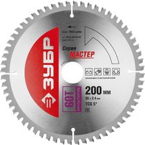 ЗУБР ⌀ 200 х 30 мм, 60T, диск пильный по алюминию 36916-200-30-60
