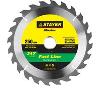STAYER ⌀ 250 x 32 мм, 24T, диск пильный по дереву 3680-250-32-24