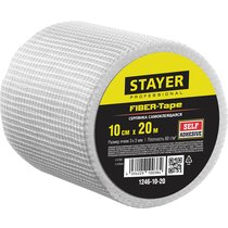 STAYER 10 см х 20 м, 3х3 мм, cетка самоклеящаяся стеклотканевая FIBER-Tape 1246-10-20