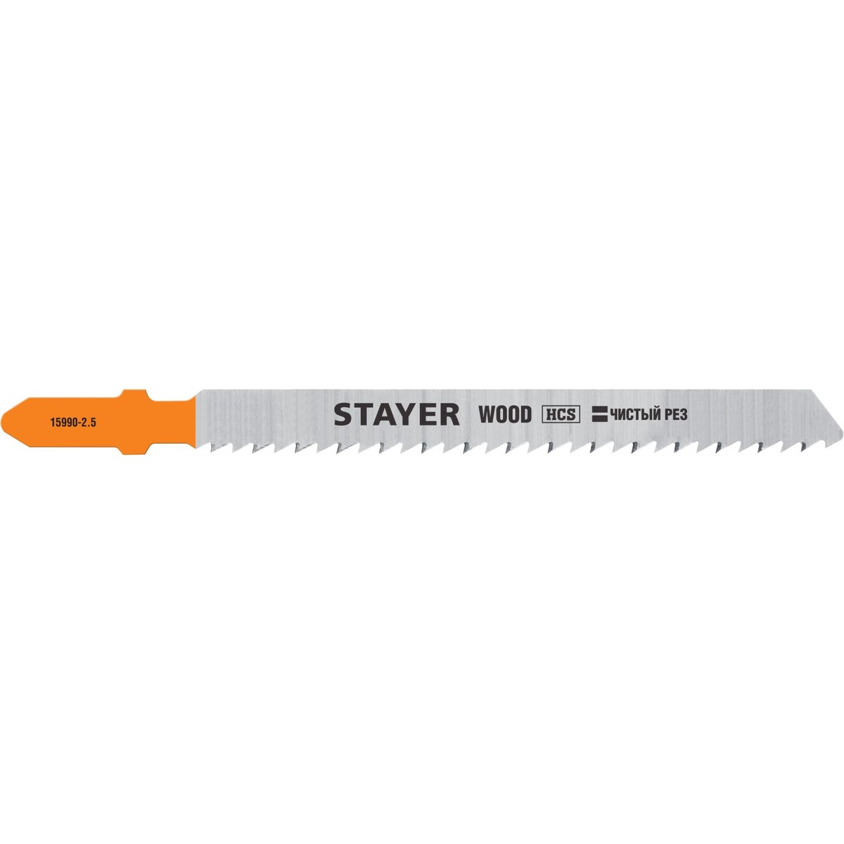 STAYER HCS, по дереву, ДСП, ДВП, EU-хвост., шаг 2.5 мм, 75 мм, 2 шт., полотна для эл/лобзика 15990-2.5_z02