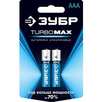 ЗУБР AAA, 2 шт., батарейка щелочная Turbo-MAX 59203-2C_z01