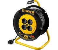 STAYER 50 м, 1300Вт, ПВС 2x0, удлинитель на катушке MS 207 55073-50