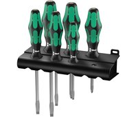 334/355 SK/6 Kraftform Plus Lasertip Набор отвёрток + подставка, 6 пр., PZ 1x80/2x100, SL 0.6x3.5x75/0.8x4.0x90/1.0x5.5x100/1.2x6.5x125
