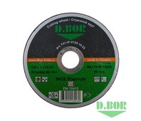 Отрезной диск по нержавеющей стали INOX Premium E20A60S-BF, F41, 125x1,0x22,23 (арт. F41-IP-0125-10-22) "D.BOR"
